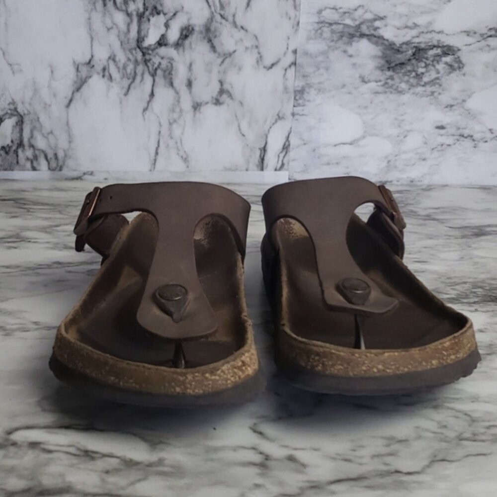 Birkenstock Sandals Shoes Womens Brown Leather Size 37 - Picture 2 of 4